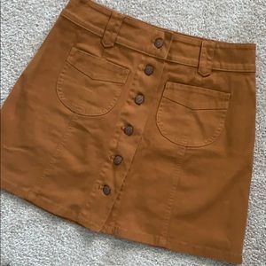 Madewell button down khaki skirt size 2
